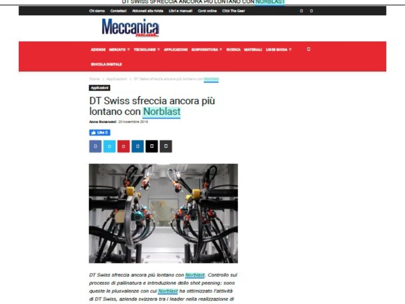 Pallinatura e shot peening per DT Swiss